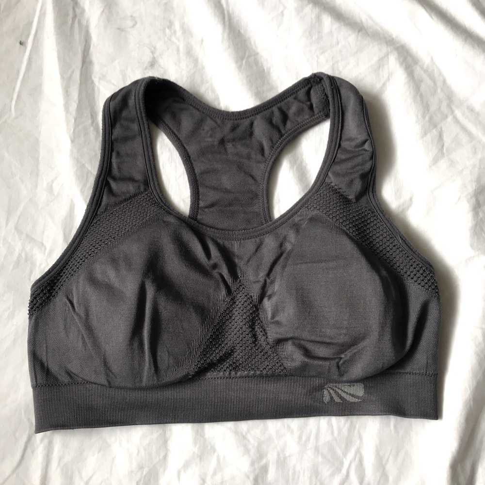 Dark grey athletic sports bra